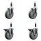 Service Caster 5'' Gray Poly Wheel Swivel 7/8'' Expanding Stem Caster Set 2 Brakes, 4PK SCC-EX20S514-PPUB-2-PLB-2-78 - alternate 1
